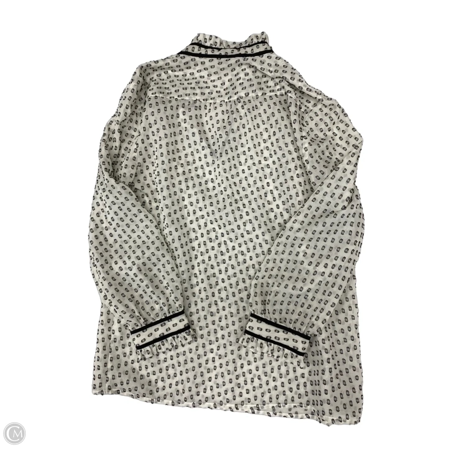 Blouse Long Sleeve By J. Crew In Polkadot Pattern, Size: Xs