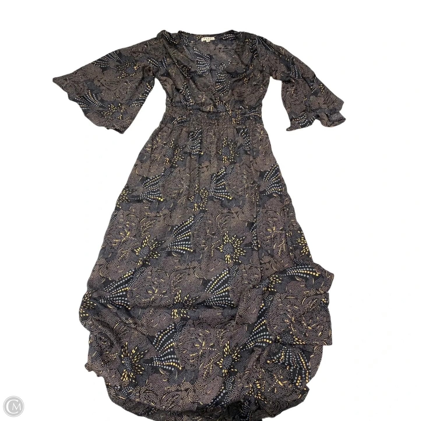 Dress Casual Maxi By Clothes Mentor In Black & Gold, Size: S