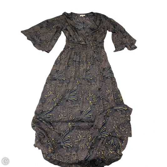 Dress Casual Maxi By Clothes Mentor In Black & Gold, Size: S