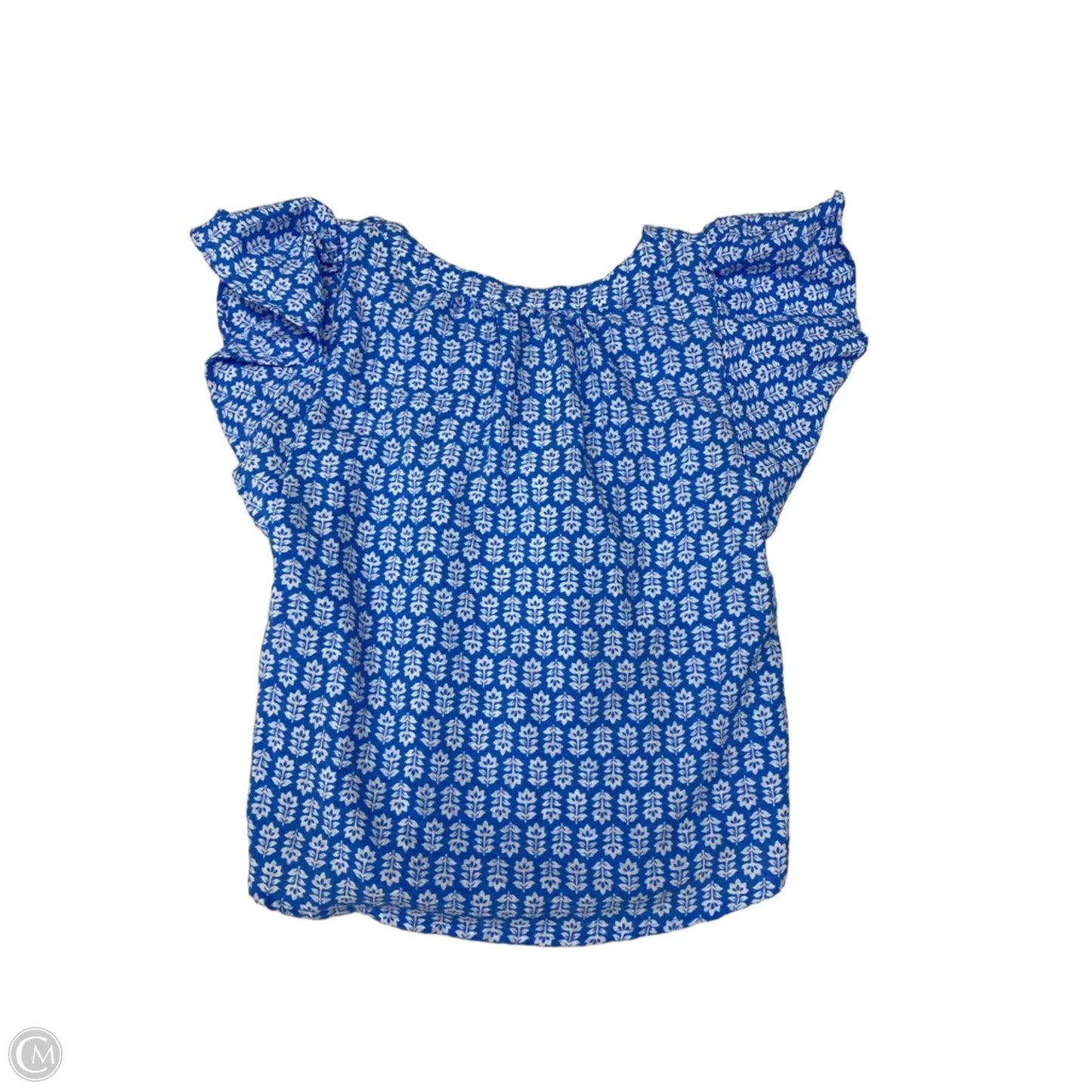 Top Short Sleeve By Draper James In Blue & White, Size: L