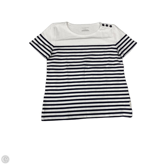 Sweater Short Sleeve By Talbots In Blue & White, Size: S