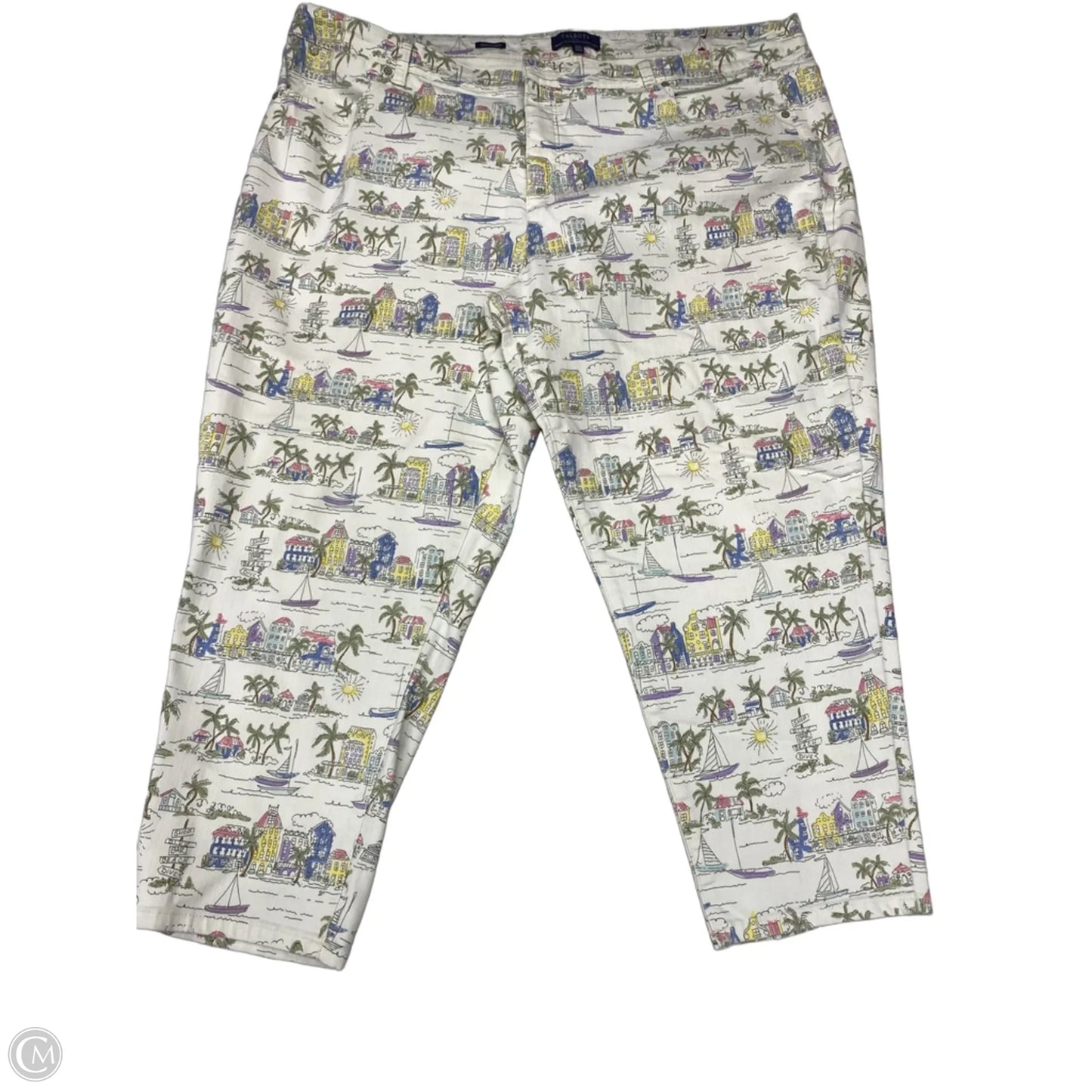 Jeans Cropped By Talbots In Tropical Print, Size: 24