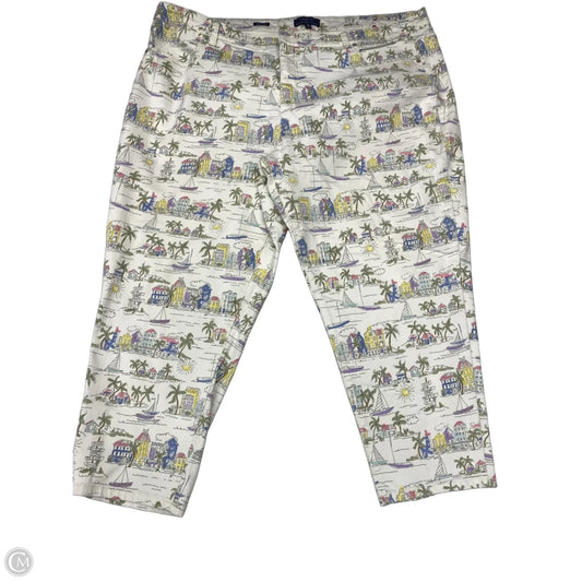 Jeans Cropped By Talbots In Tropical Print, Size: 24