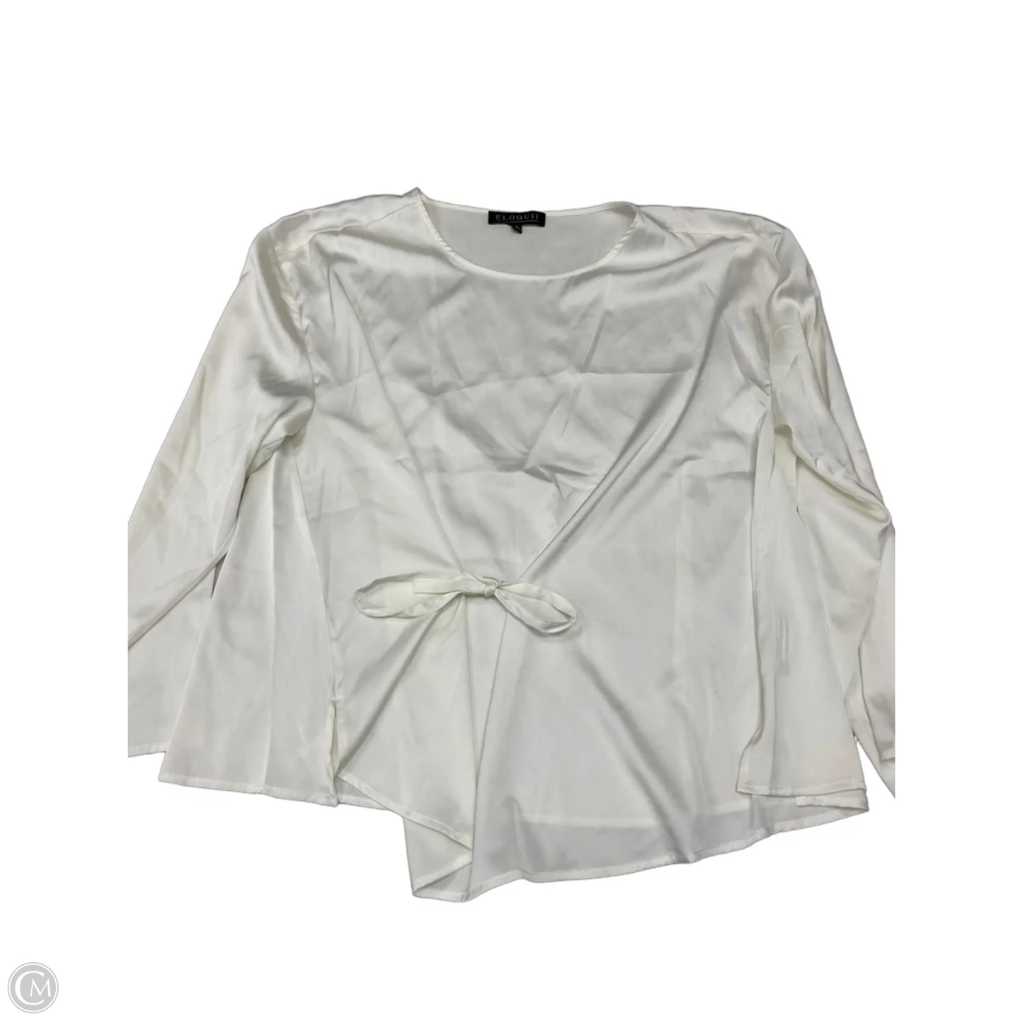 Blouse Long Sleeve By Eloquii In White, Size: Xl