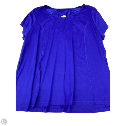 Athletic Top Short Sleeve By Livi Active In Blue, Size: 3x