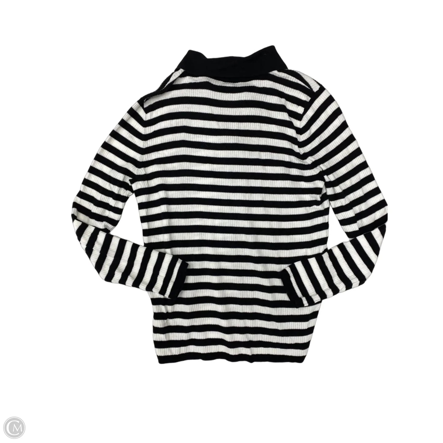 Top Long Sleeve By Talbots In Black & White, Size: L