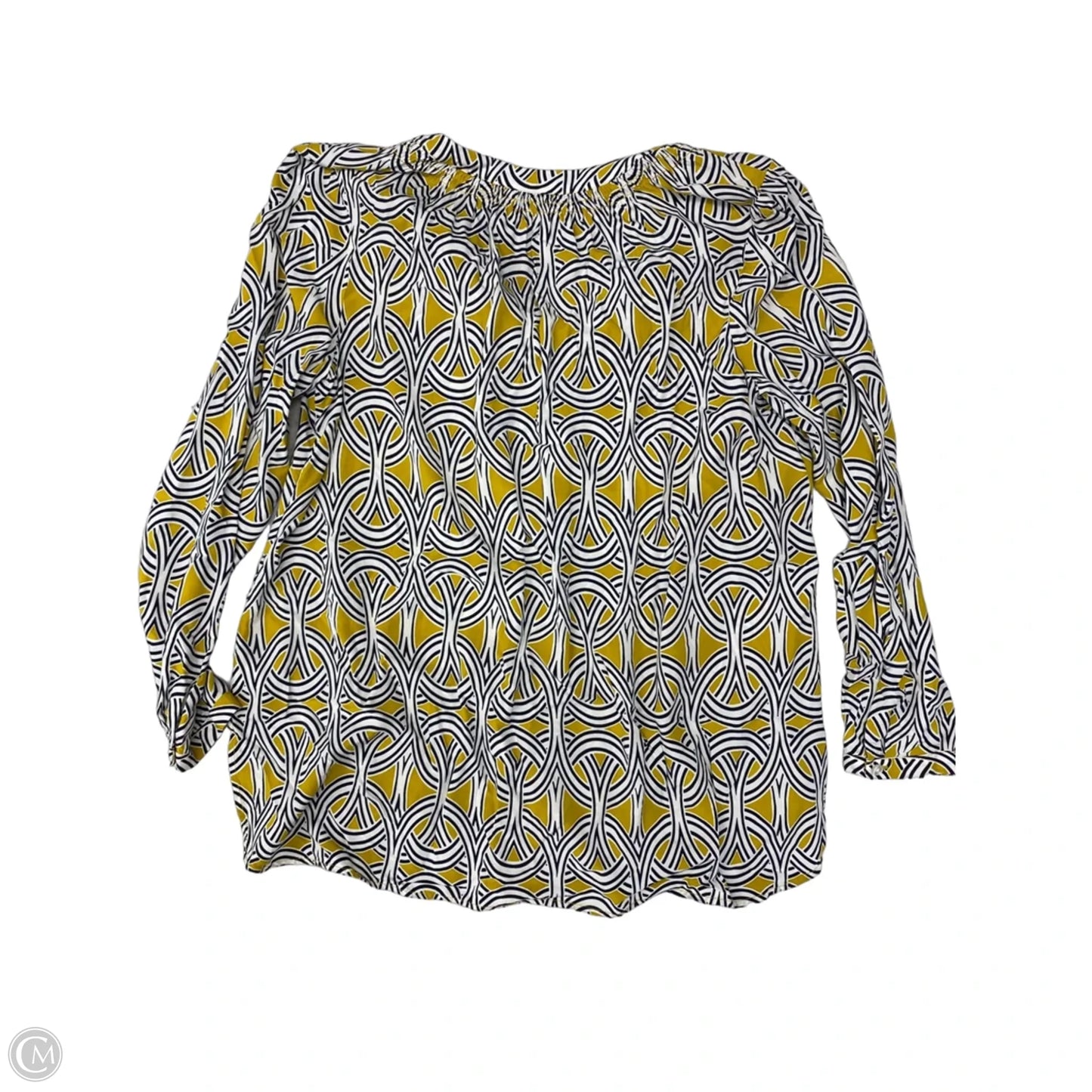 Blouse Long Sleeve By Crown And Ivy In Geometric Pattern, Size: L