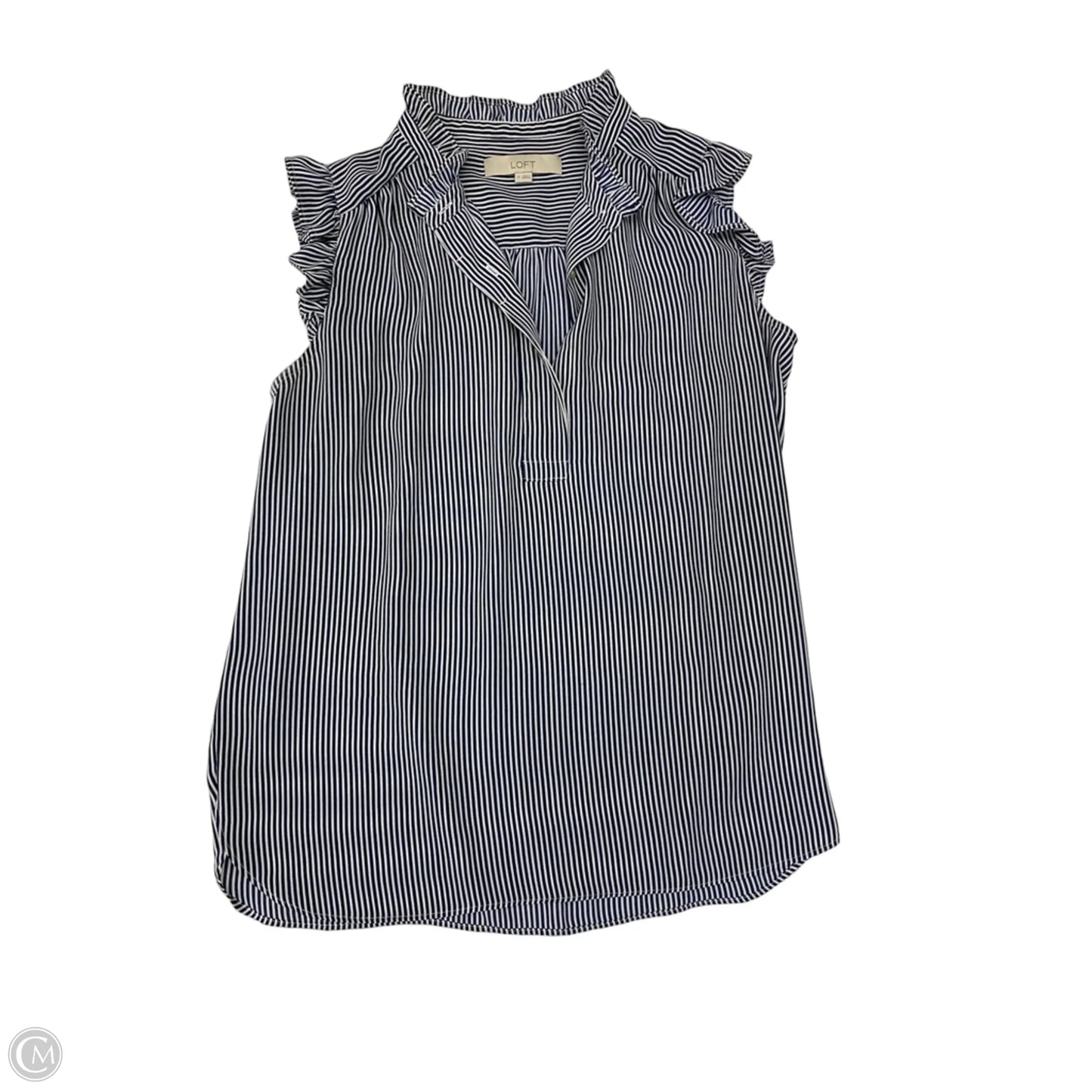 Blouse Sleeveless By Loft In Striped Pattern, Size: M