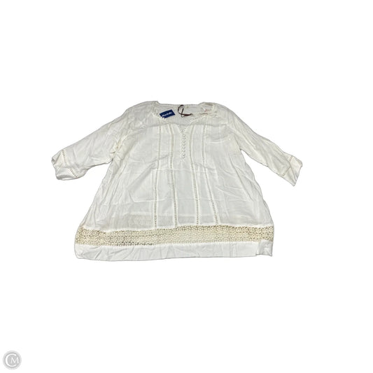 Top Long Sleeve By Solitaire In Cream, Size: 2x