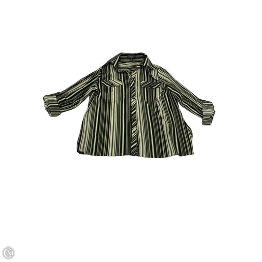 Blouse Long Sleeve By Elementz In Green, Size: 1x