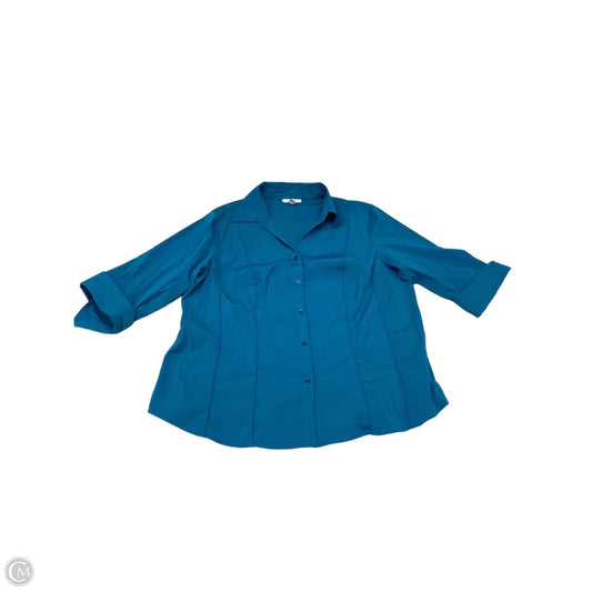 Top 3/4 Sleeve By Dressbarn In Teal, Size: 3x