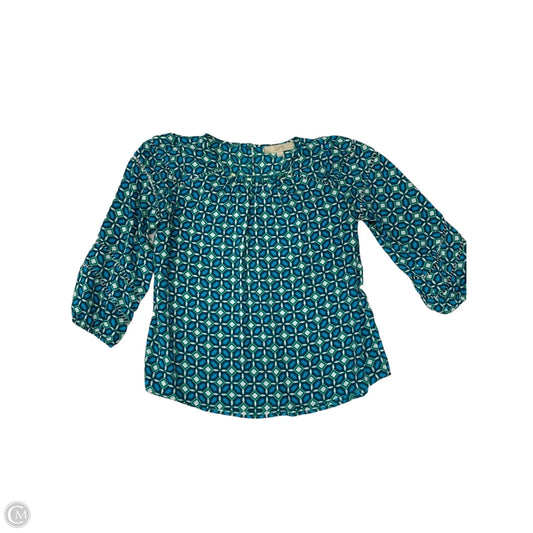 Blouse Long Sleeve By Loft In Blue & Green, Size: Sp