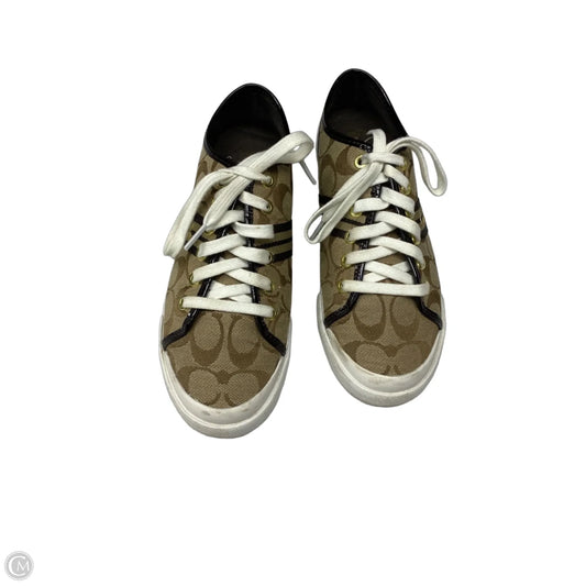 Shoes Designer By Coach In Brown & White, Size: 8