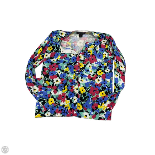 Sweater Cardigan By August Silk In Floral Print, Size: L