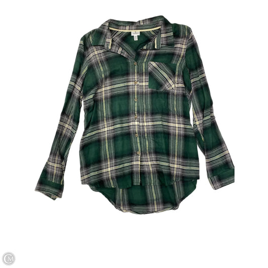 Top Long Sleeve By Dressbarn In Plaid Pattern, Size: M