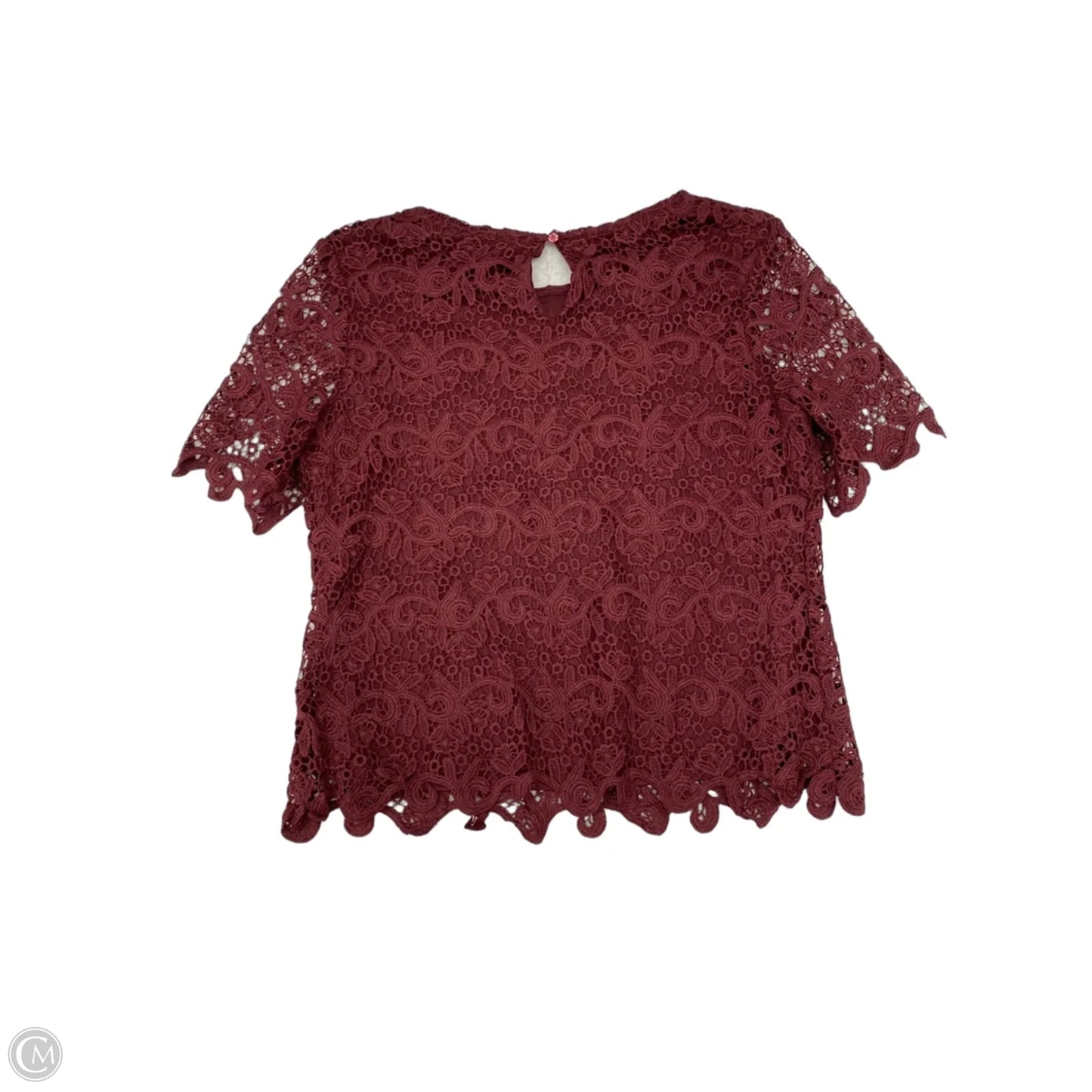 Blouse Short Sleeve By Adiva In Maroon, Size: L