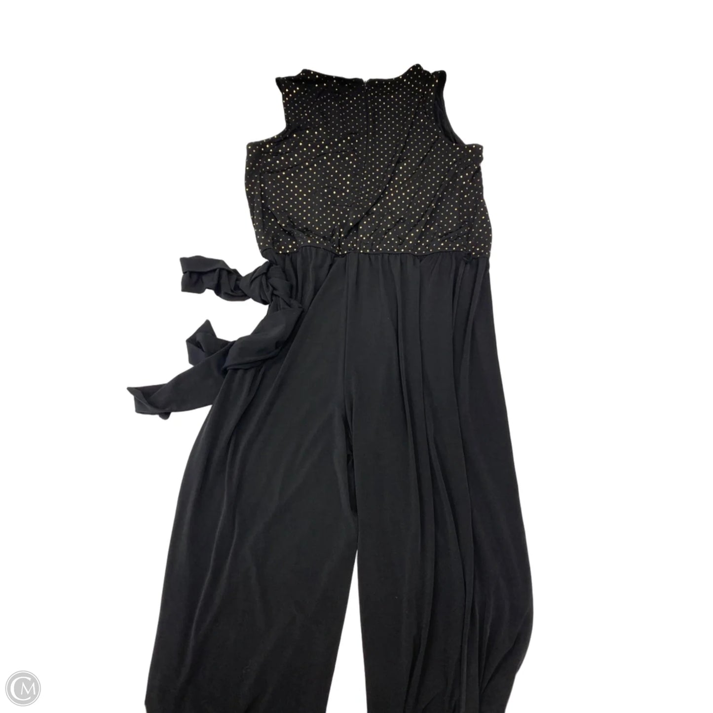 Jumpsuit By Chicos In Black & Gold, Size: L