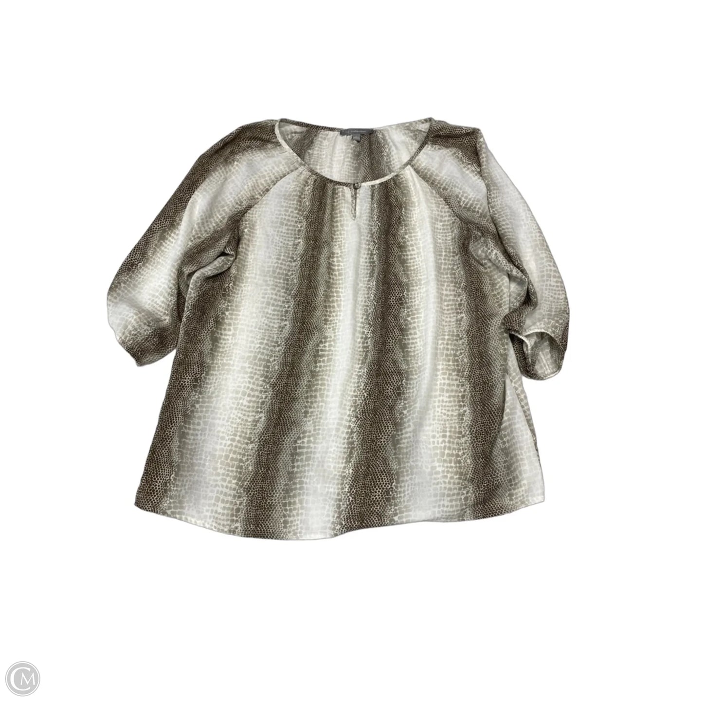 Blouse Long Sleeve By Ny Collection In Snakeskin Print, Size: L