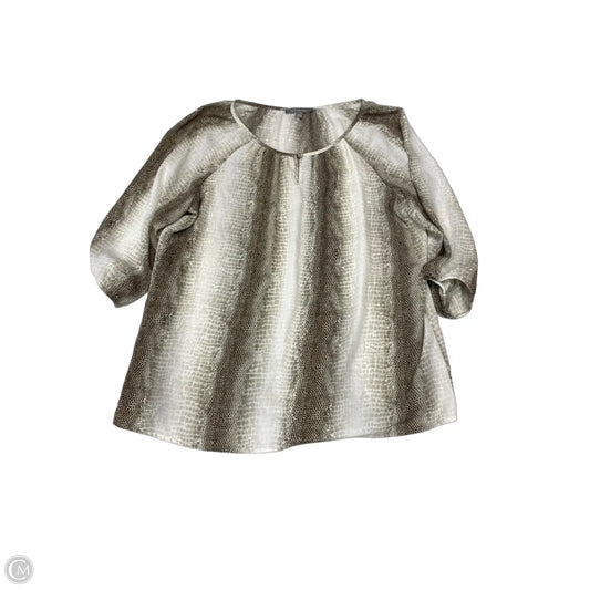 Blouse Long Sleeve By Ny Collection In Snakeskin Print, Size: L