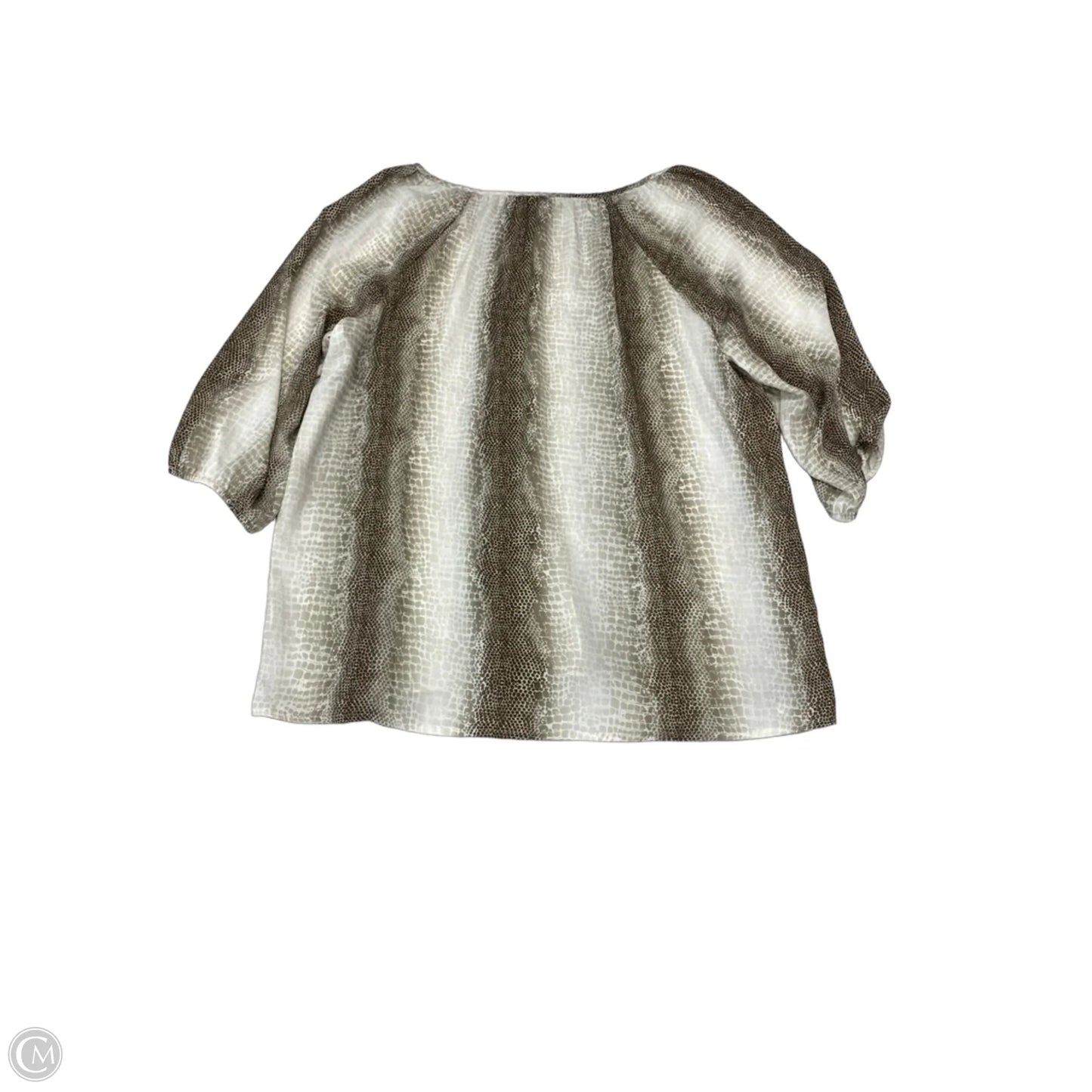 Blouse Long Sleeve By Ny Collection In Snakeskin Print, Size: L