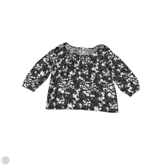 Top 3/4 Sleeve Designer By Michael Kors In Black & White, Size: L