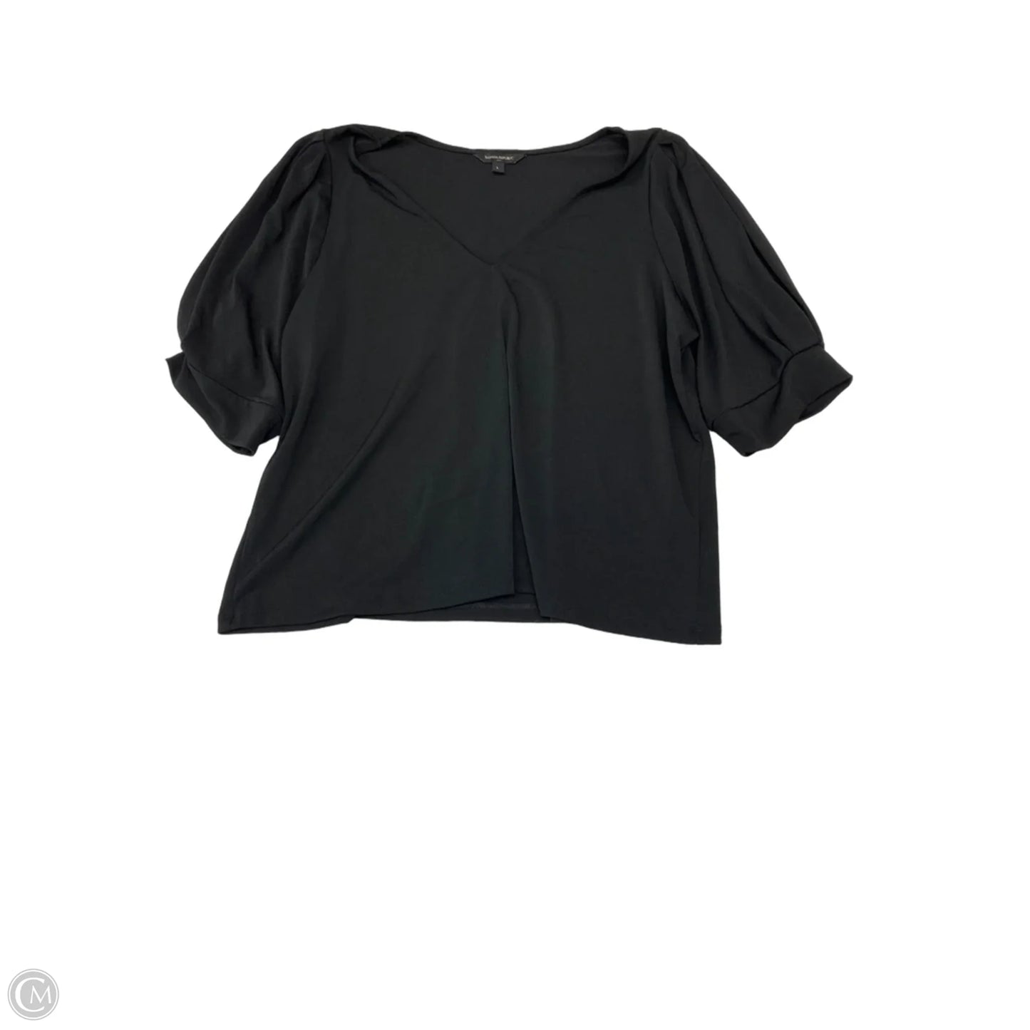 Blouse Short Sleeve By Banana Republic In Black, Size: L