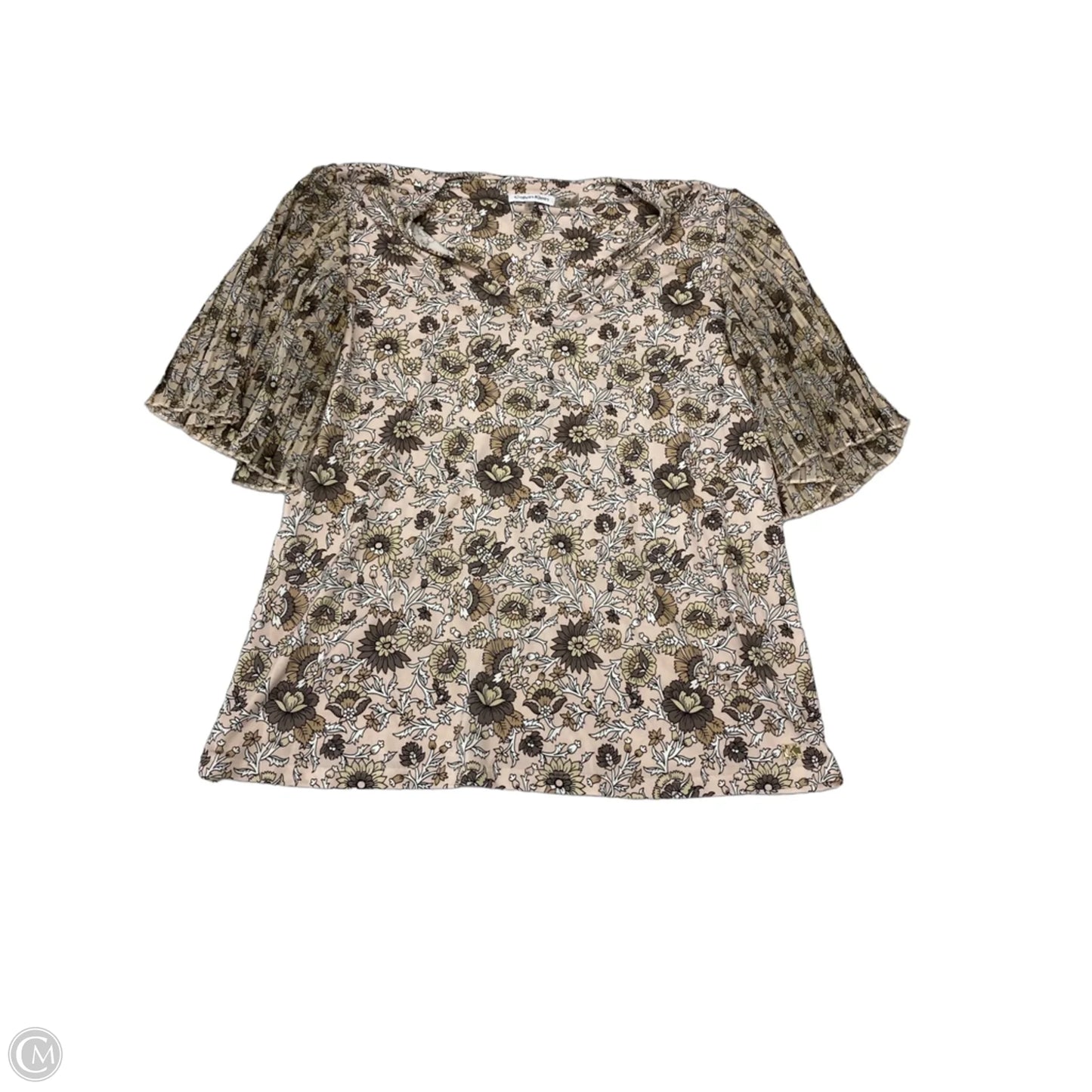 Blouse Short Sleeve By Calvin Klein In Floral Print, Size: L
