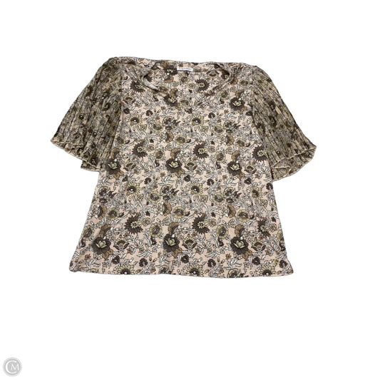Blouse Short Sleeve By Calvin Klein In Floral Print, Size: L