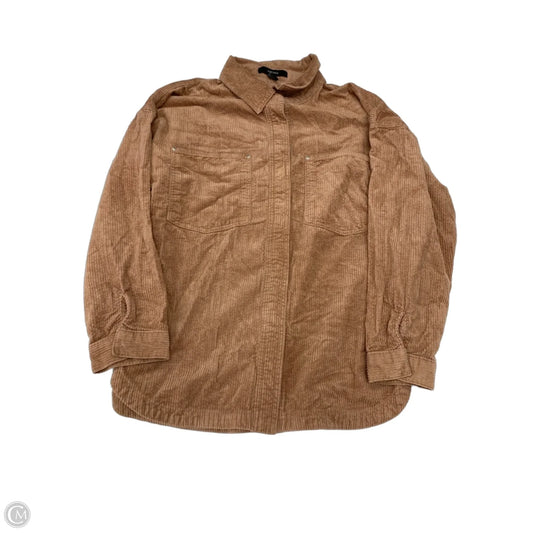Jacket Shirt By Forever 21 In Brown, Size: L