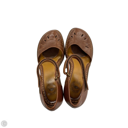 Shoes Heels Wedge By Nurture In Brown, Size: 7.5