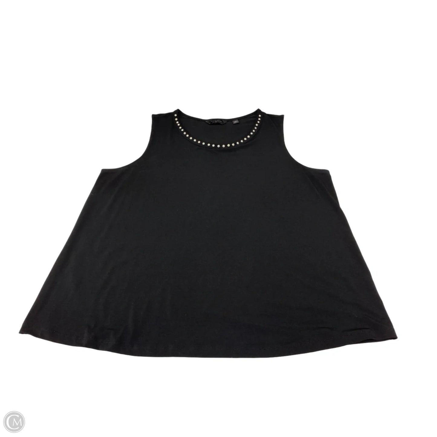 Blouse Sleeveless By Investments In Black, Size: 2x