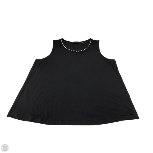 Blouse Sleeveless By Investments In Black, Size: 2x