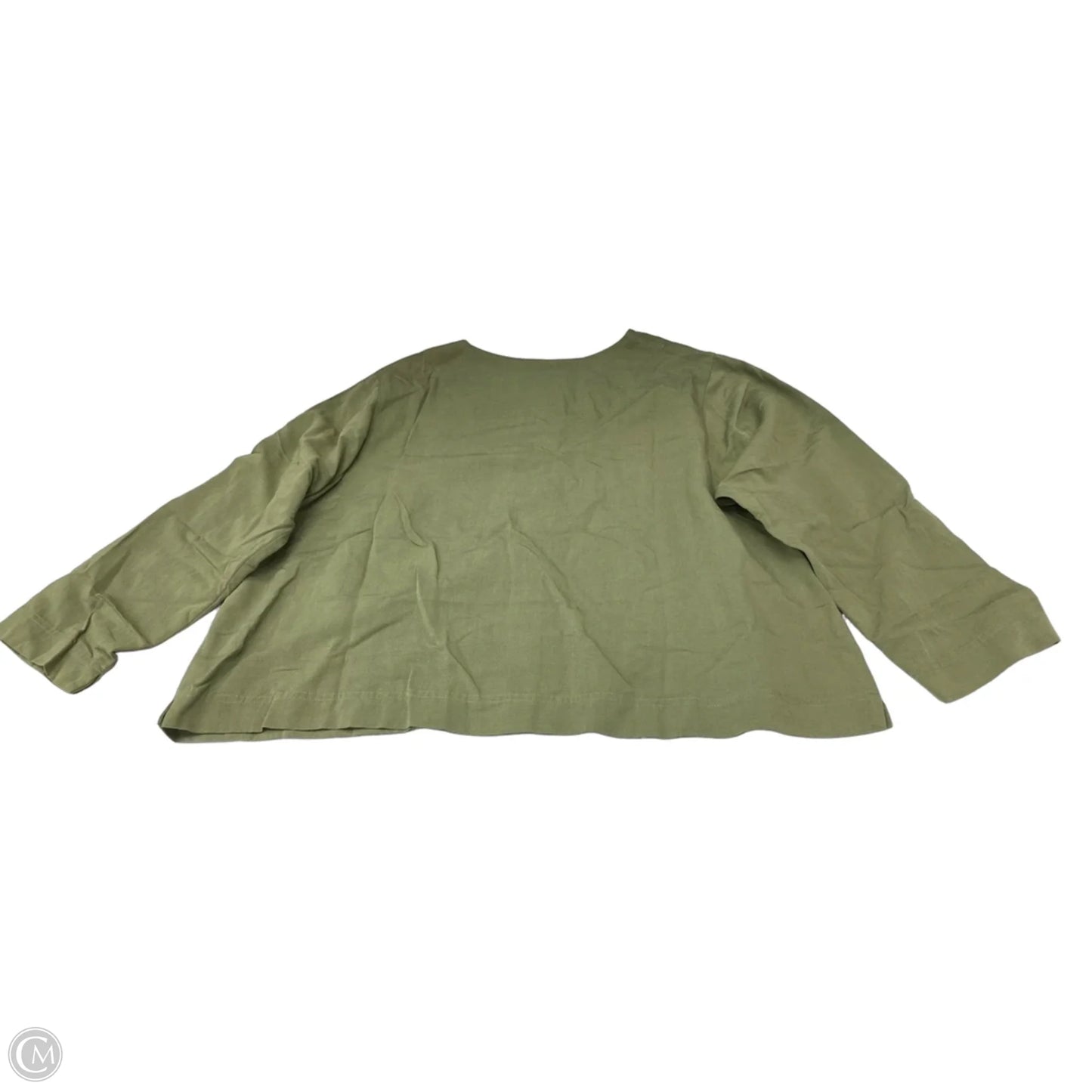 Top Long Sleeve Basic By First Issue In Green, Size: 3x