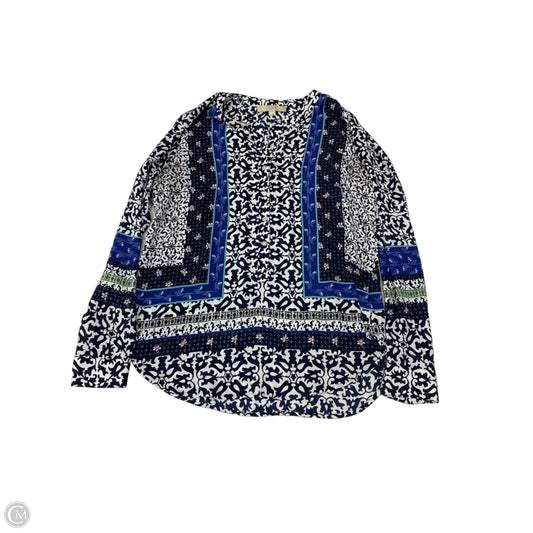 Blouse Long Sleeve By Loft In Multi-colored, Size: S