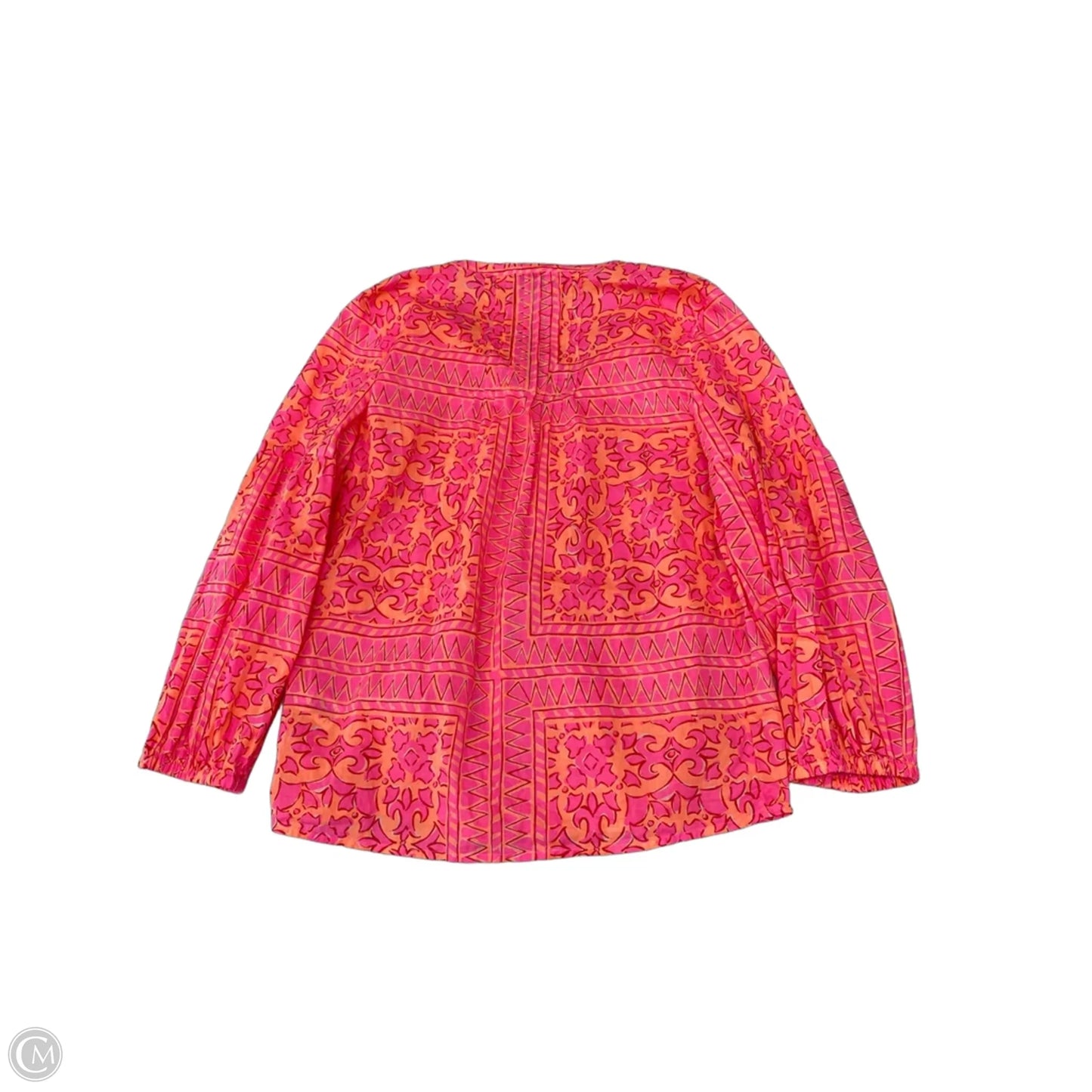 Top Long Sleeve By Vineyard Vines In Orange & Pink, Size: S