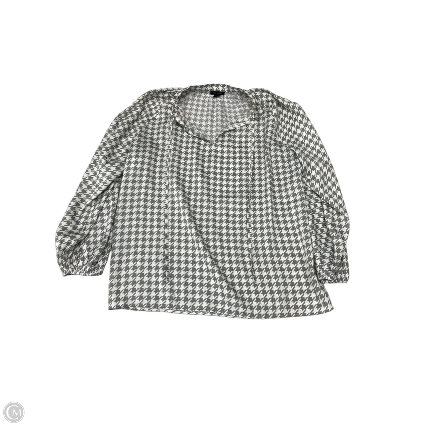 Blouse Long Sleeve By Ann Taylor In Chevron Pattern, Size: Xs