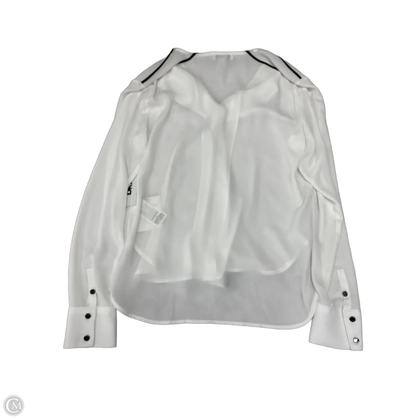 Blouse Long Sleeve By Dkny In White, Size: S