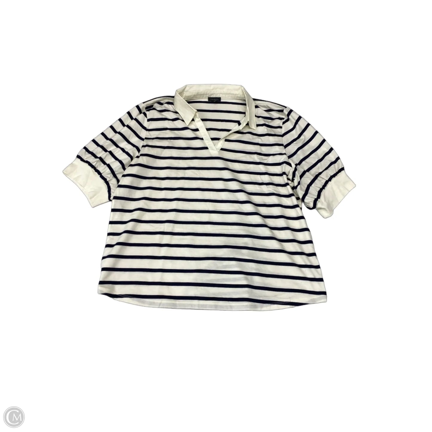 Top Short Sleeve By Talbots In Striped Pattern, Size: Xl