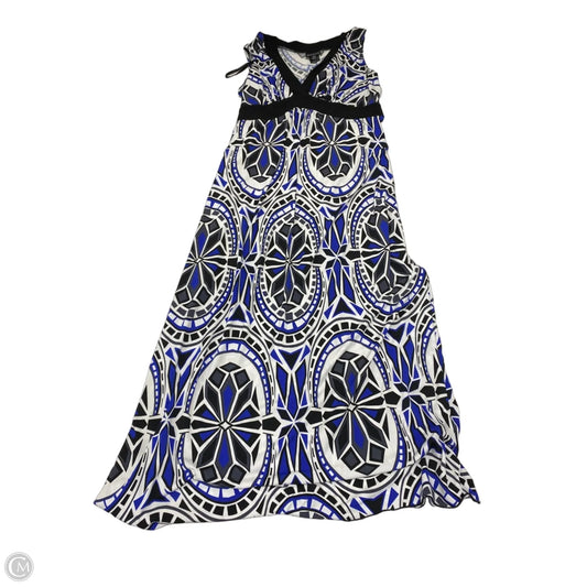 Dress Casual Maxi By En Focus In Blue & White, Size: L