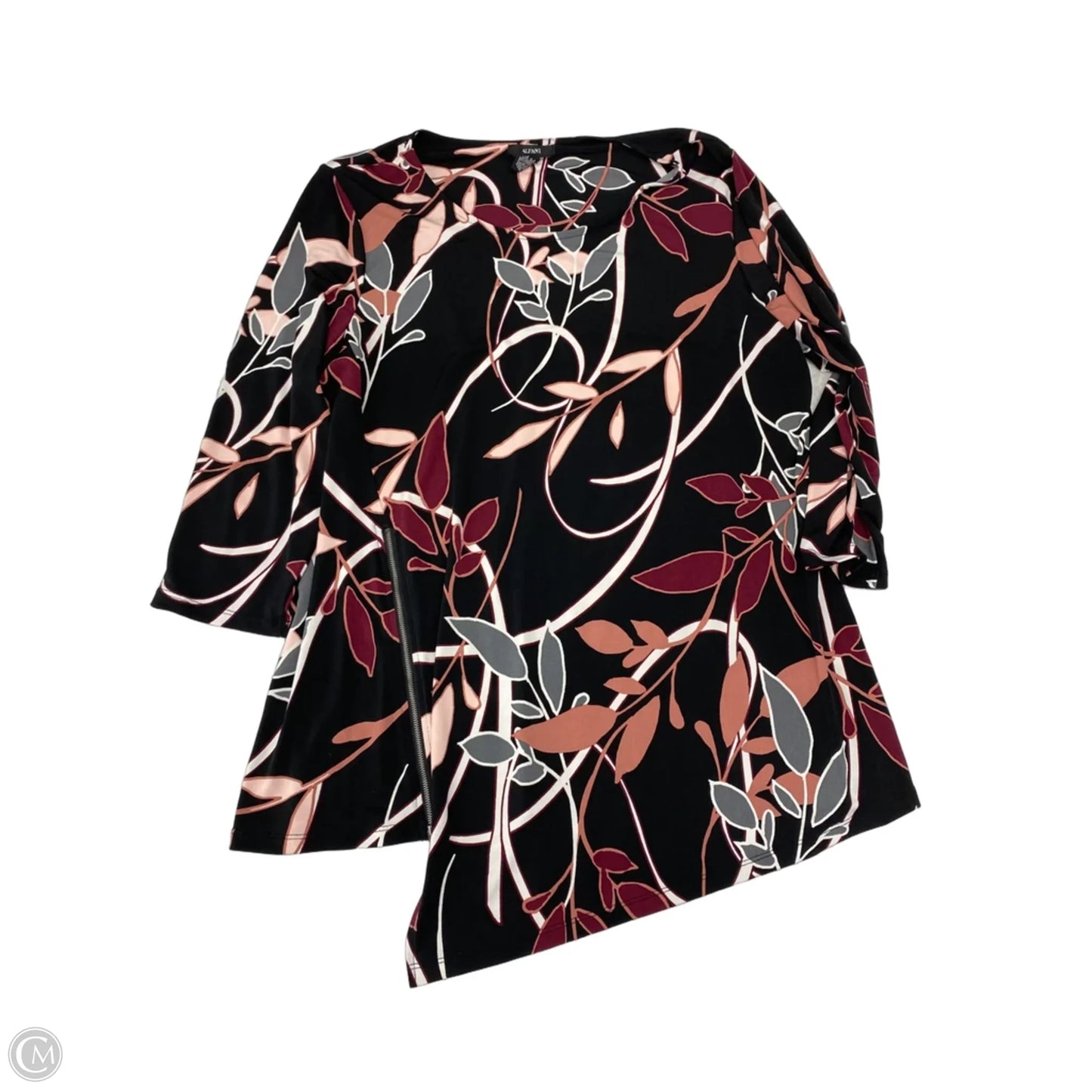 Tunic 3/4 Sleeve By Alfani In Black, Size: Xl