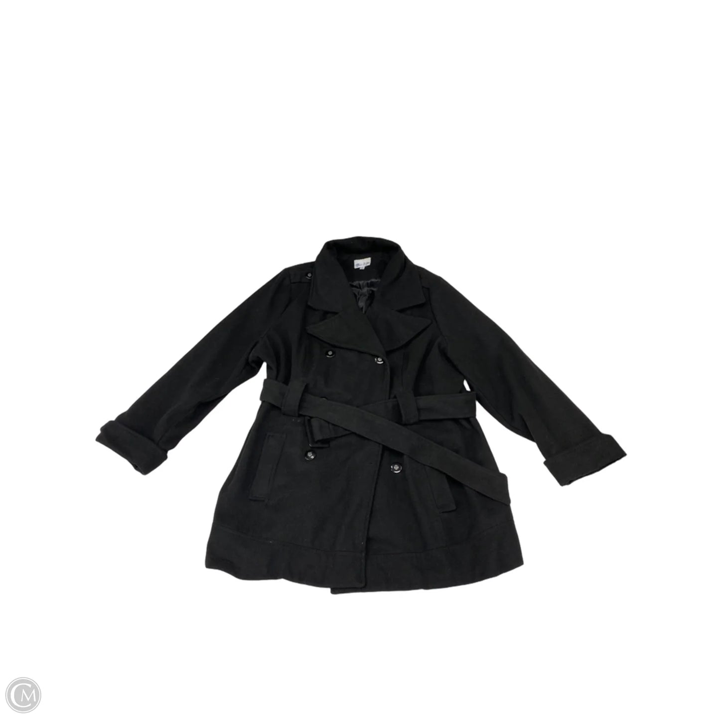 Coat Peacoat By Clothes Mentor In Black, Size: 2x