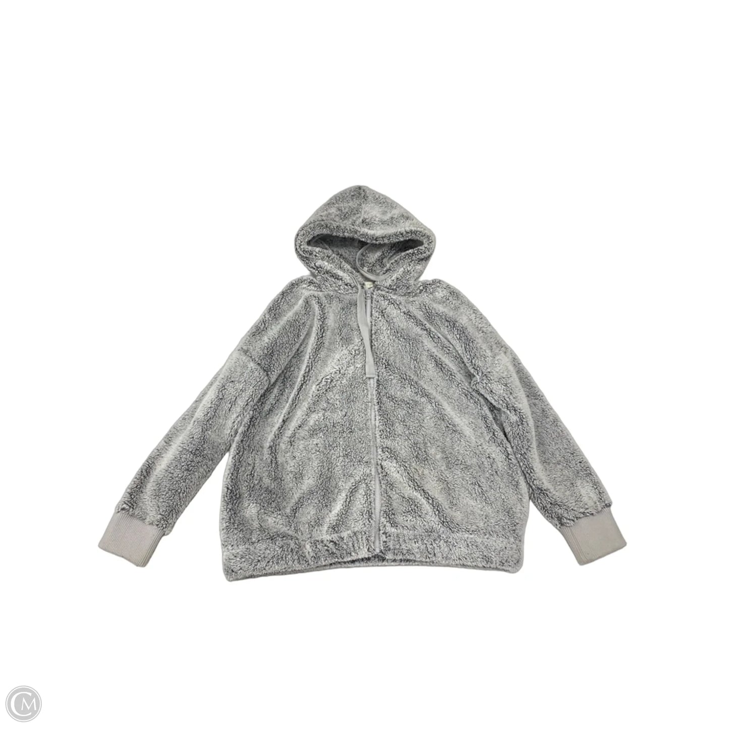 Jacket Faux Fur & Sherpa By Loft In Grey, Size: L