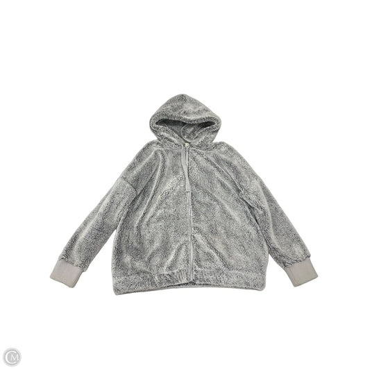 Jacket Faux Fur & Sherpa By Loft In Grey, Size: L