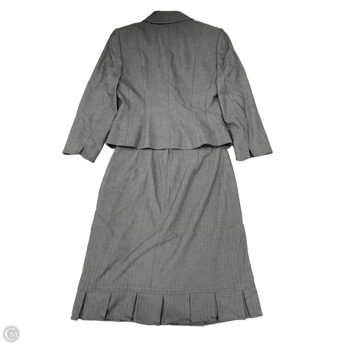 Skirt Suit 2pc By Tahari By Arthur Levine In Grey, Size: 4p