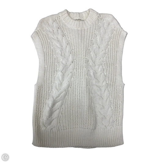 Sweater Short Sleeve By A New Day In Cream, Size: S