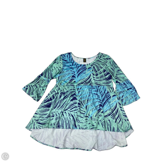 Tunic 3/4 Sleeve By Cmc In Blue, Size: 2x