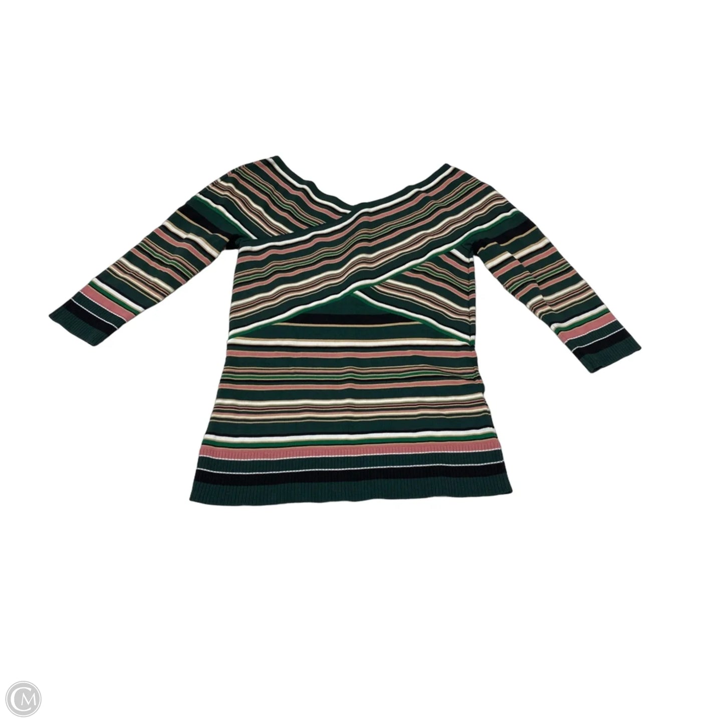 Tunic 3/4 Sleeve By New York And Co In Striped Pattern, Size: L