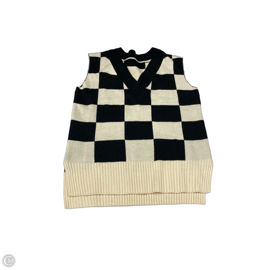 Sweater Short Sleeve By Clothes Mentor In Checkered Pattern, Size: L