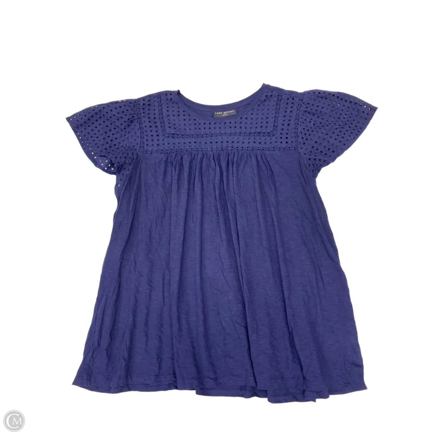 Top Short Sleeve Basic By Lane Bryant In Navy, Size: 3x