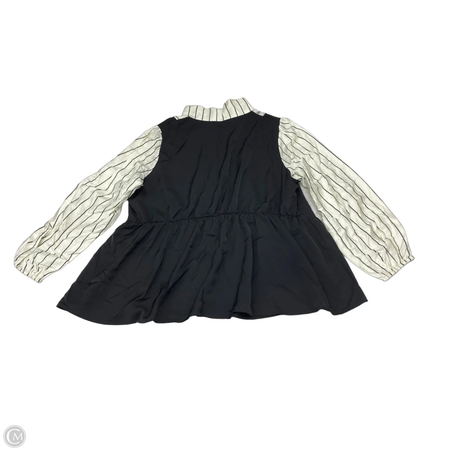 Blouse Long Sleeve By Bloomchic In Black & White, Size: 3x